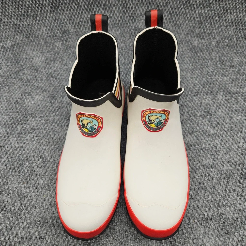 Pendleton Women 10 White Rain Boot Glacier National Park Chelsea Waterproof Shoe